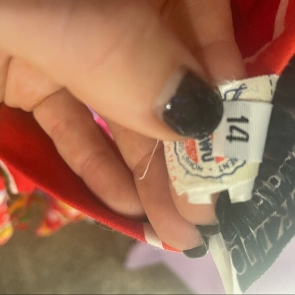 Vintage Collared Jackie Bernard Red Floral Low Back Halter Dress Size 14 - Picture 6 of 6